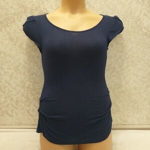 Occasion Navy Cap Sleeve Blouse